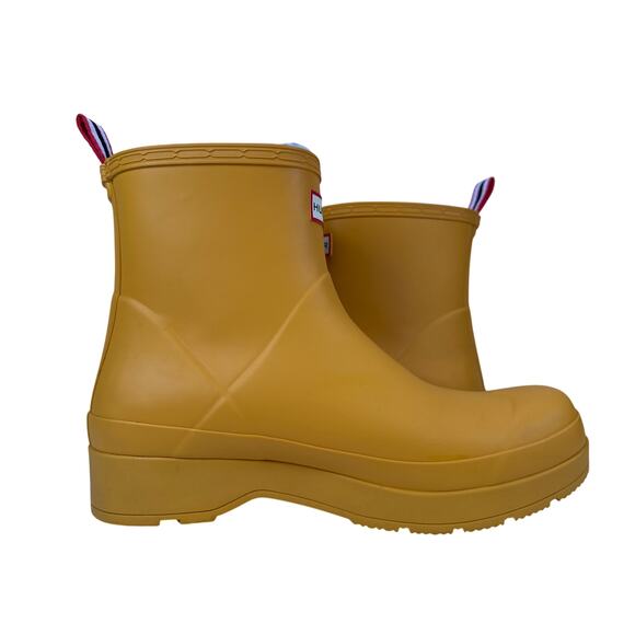 Hunter Play Short Rain Boots Mens 11 Yellow Rubber Ankle Shaft Waterproof main image 10